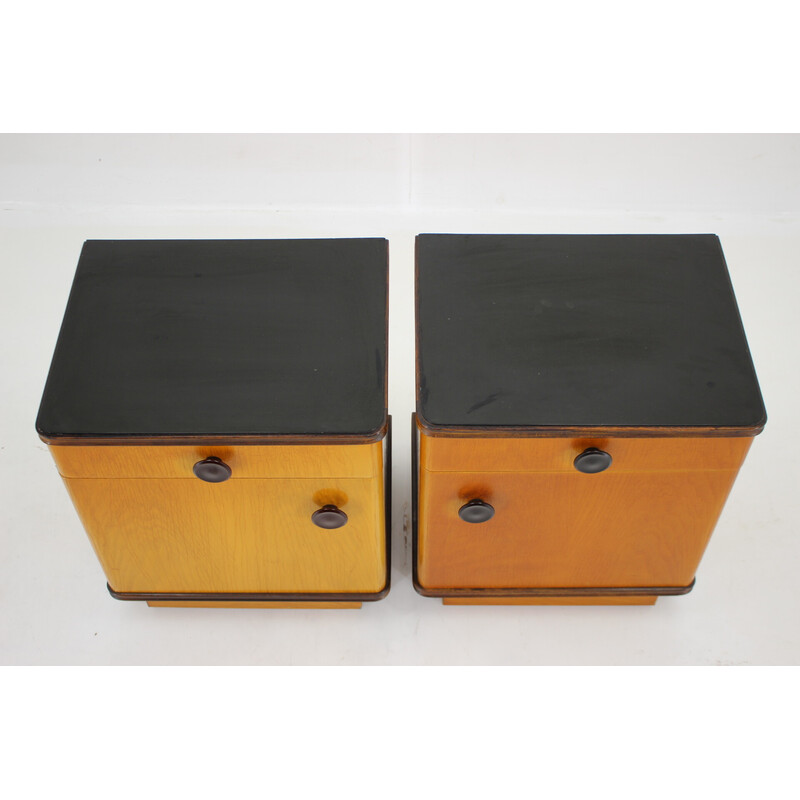 Pair of vintage night stands, Czechoslovakia 1950