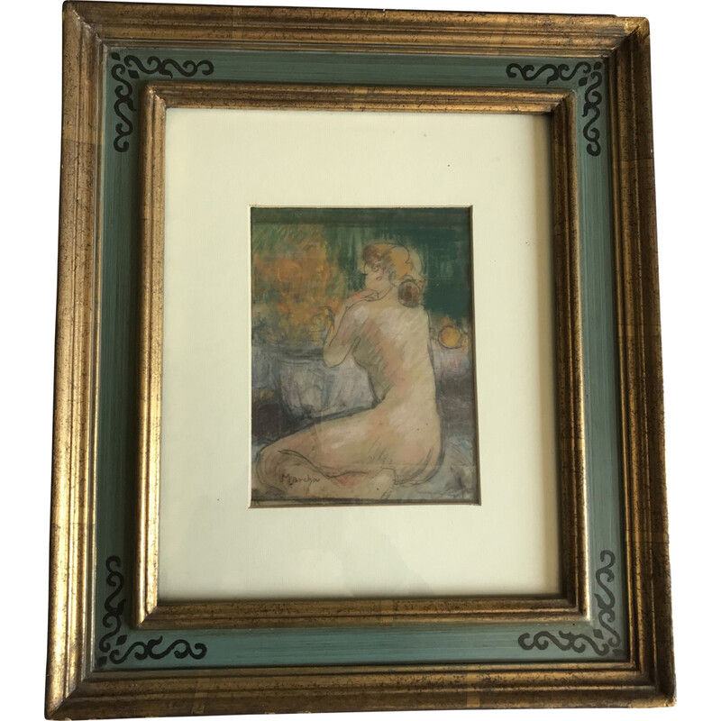 Vintage-Gemälde "Jeune fille blonde" von Georges Marchou