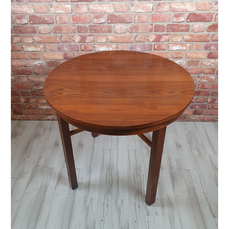 Vintage art-deco table in walnut veneer, Poland 1950