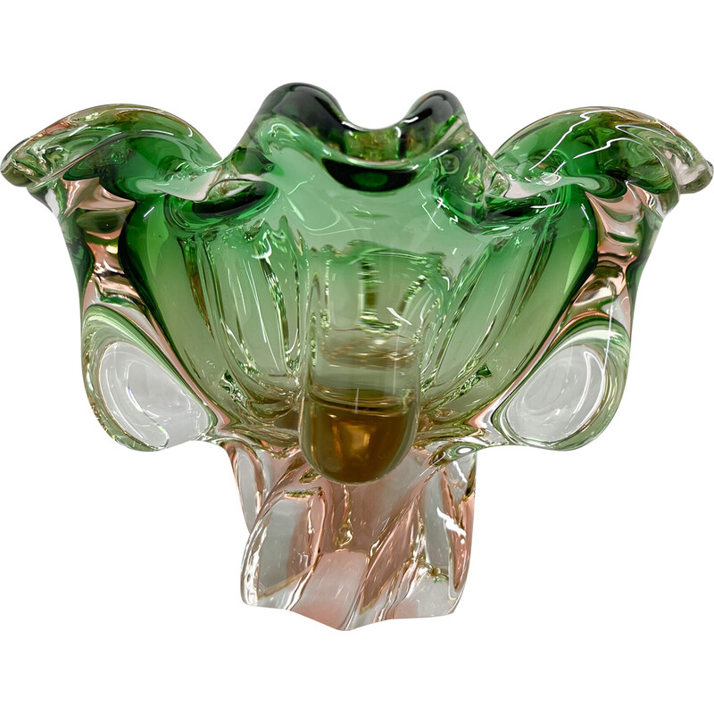 Cuenco antiguo de Josef Hospodka para Chribska Glassworks, Checoslovaquia