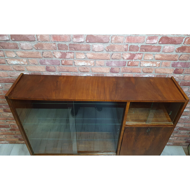 Vintage display cabinet with sliding glass doors