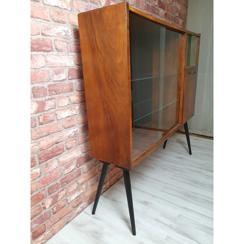 Vintage display cabinet with sliding glass doors