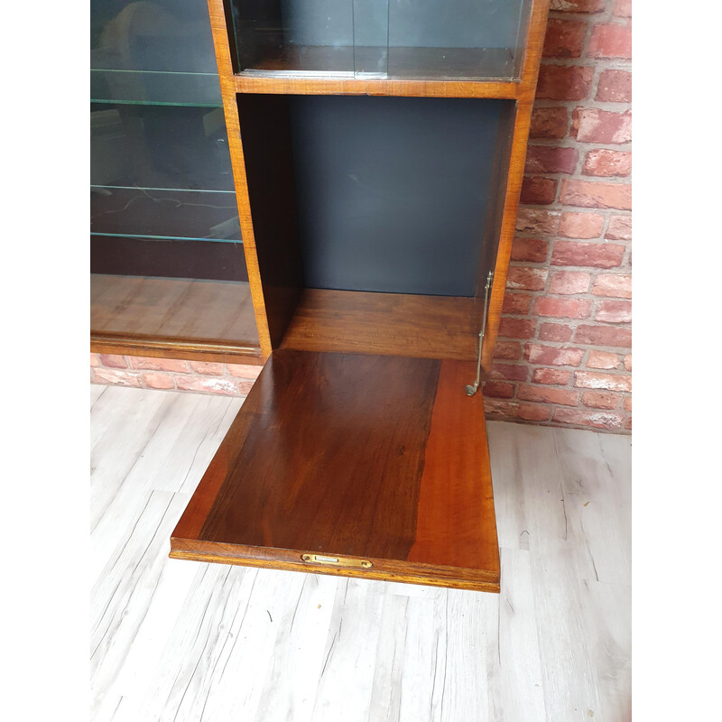 Vintage display cabinet with sliding glass doors