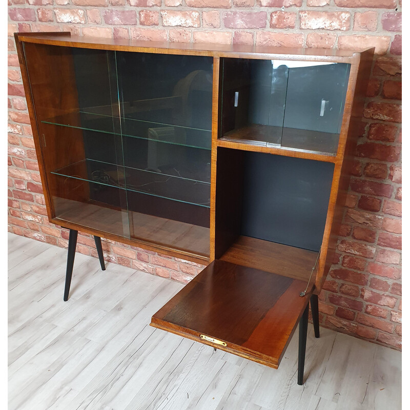 Vintage display cabinet with sliding glass doors