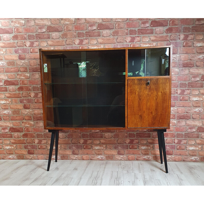 Vintage display cabinet with sliding glass doors
