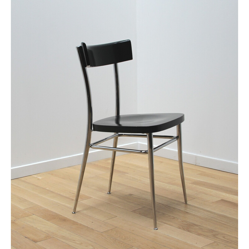 Vintage verchroomde aluminium stoel van Segis
