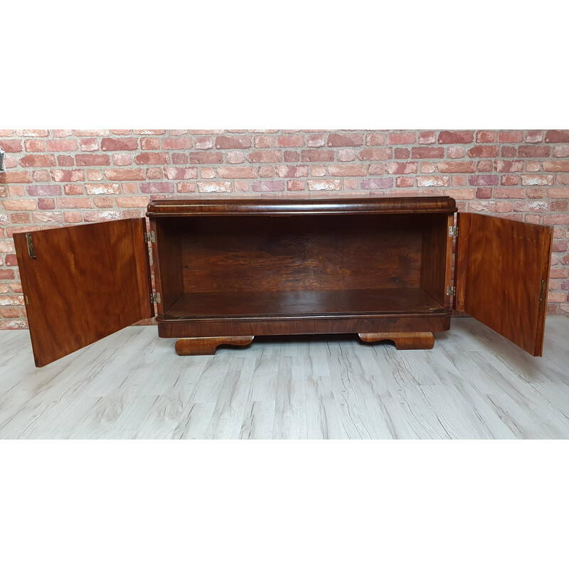 Vintage oakwood and walnut lowboard, 1930