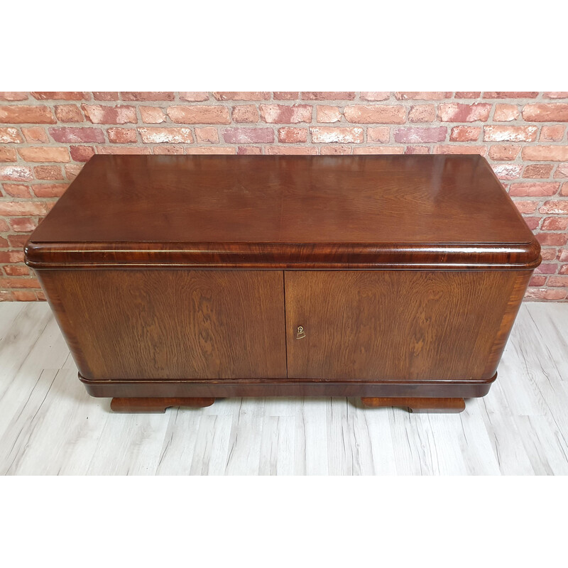 Vintage oakwood and walnut lowboard, 1930