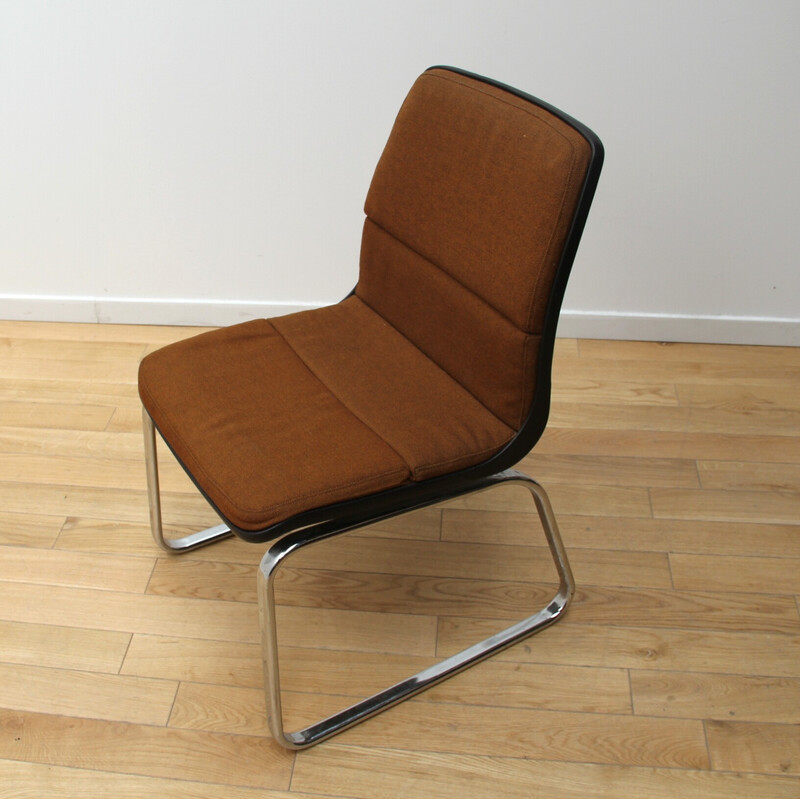 Vintage chrome-plated aluminum office chair by Sedus