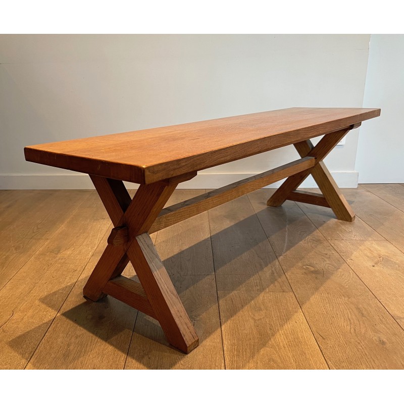 Vintage Brutalist pine coffee table, 1950