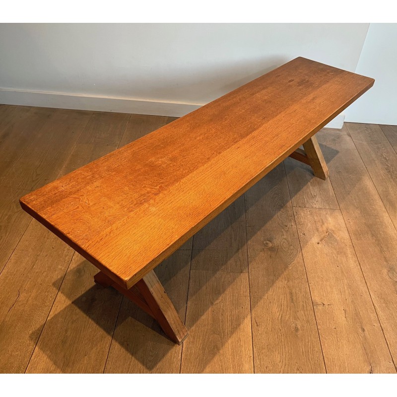 Vintage Brutalist pine coffee table, 1950