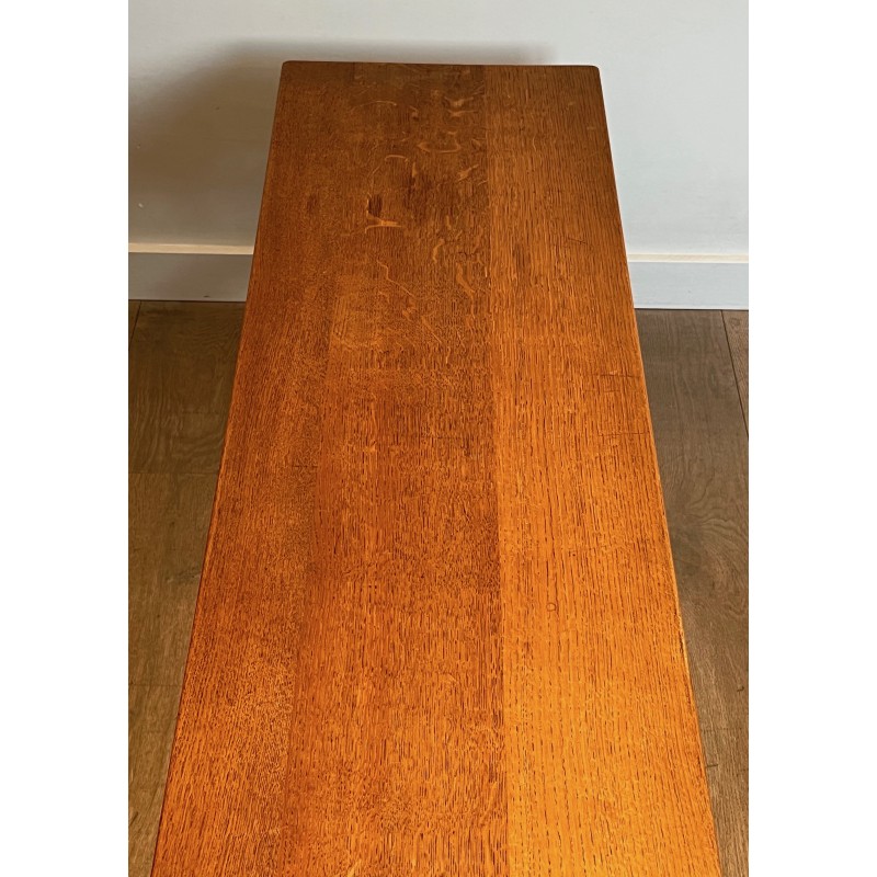 Vintage Brutalist pine coffee table, 1950