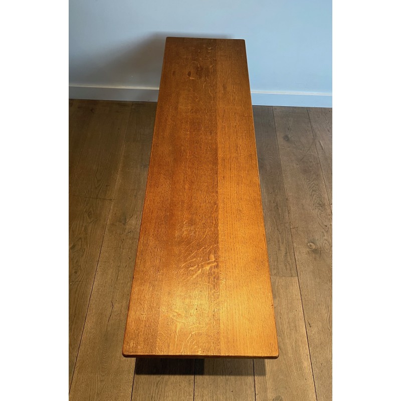 Vintage Brutalist pine coffee table, 1950