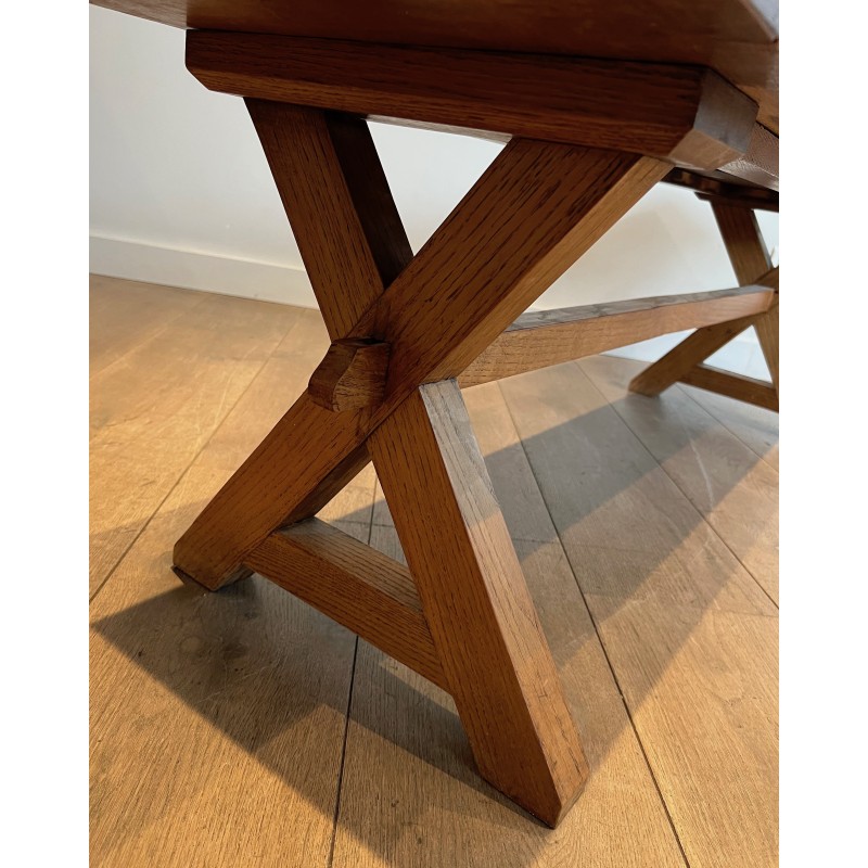 Vintage Brutalist pine coffee table, 1950