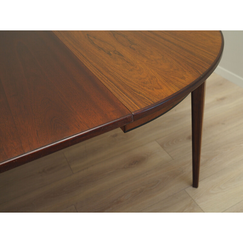 Vintage Danish round rosewood table by Omann Jun, 1970s