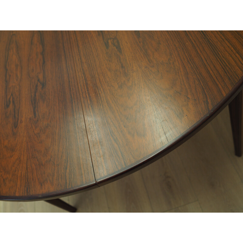 Vintage Danish round rosewood table by Omann Jun, 1970s