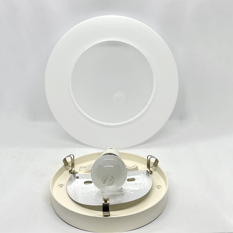Vintage white glass wall lamp for Rzb Bamberg, Germany 1970s