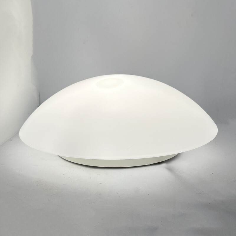 Vintage white glass wall lamp for Rzb Bamberg, Germany 1970s