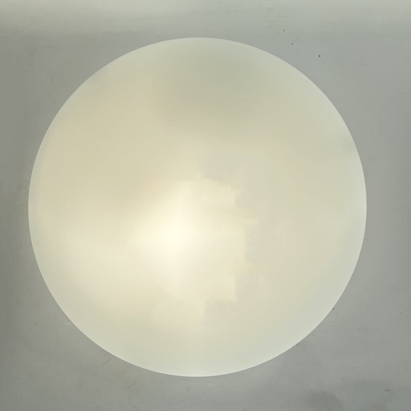 Vintage white glass wall lamp for Rzb Bamberg, Germany 1970s