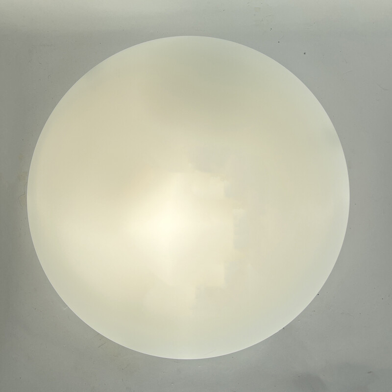 Vintage witte glazen wandlamp voor Rzb Bamberg, Duitsland 1970
