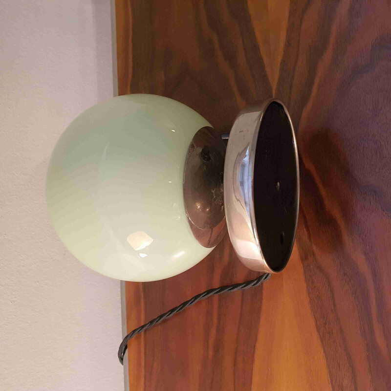 Vintage table lamp in green opal