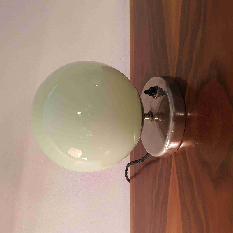 Vintage table lamp in green opal