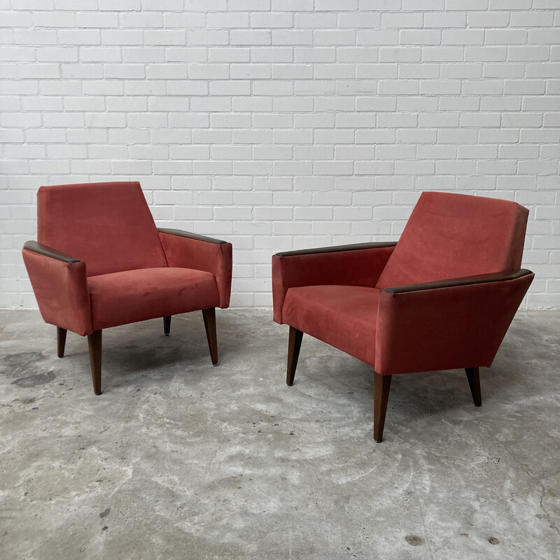 Paar vintage Deense fauteuils, 1960