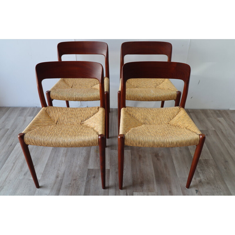 Set van 4 vintage Deense stoelen van Niels O. Moller, 1960