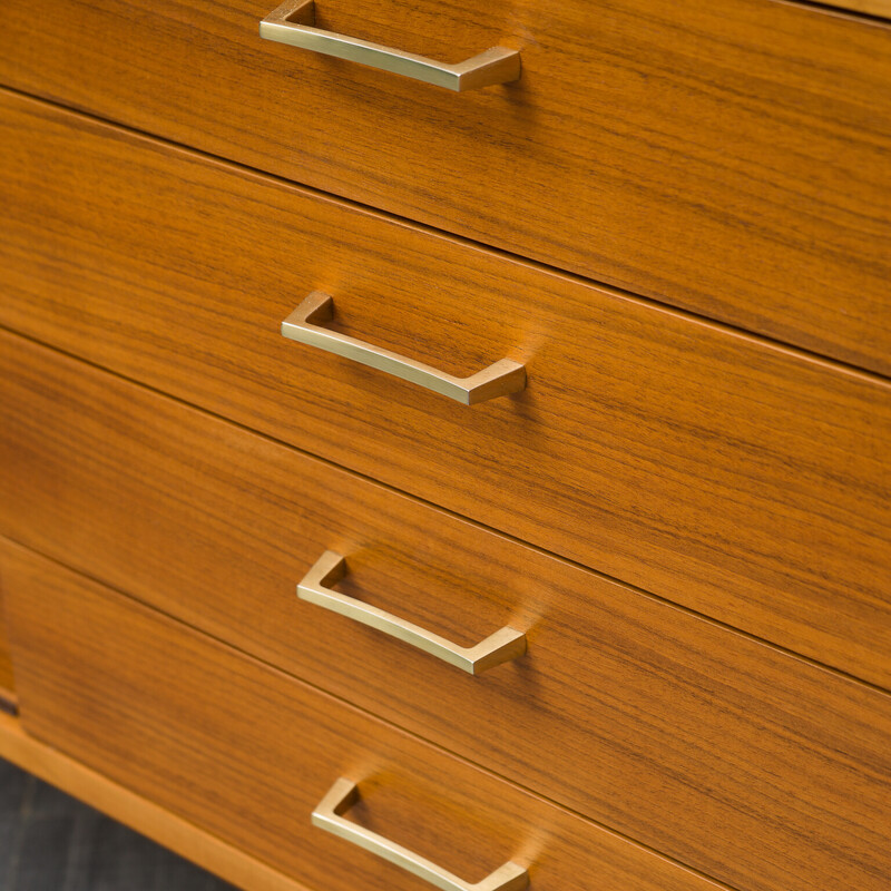 Vintage lowboard in walnut with sliding doors, 1960s