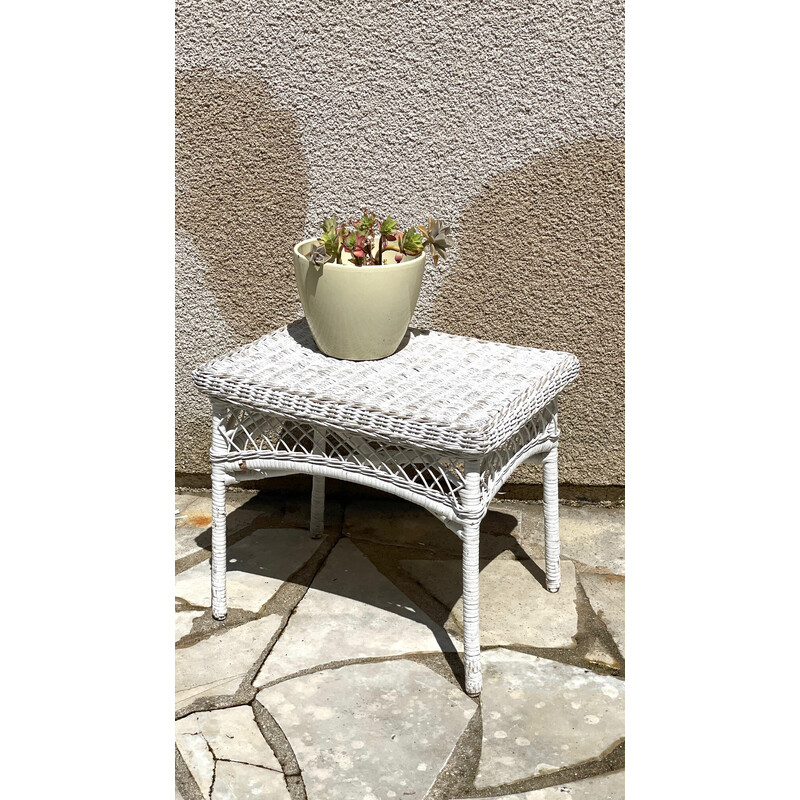Vintage garden coffee table in rattan