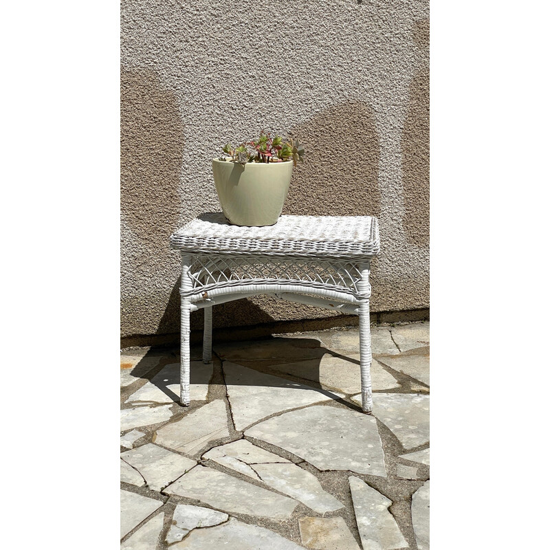 Vintage garden coffee table in rattan