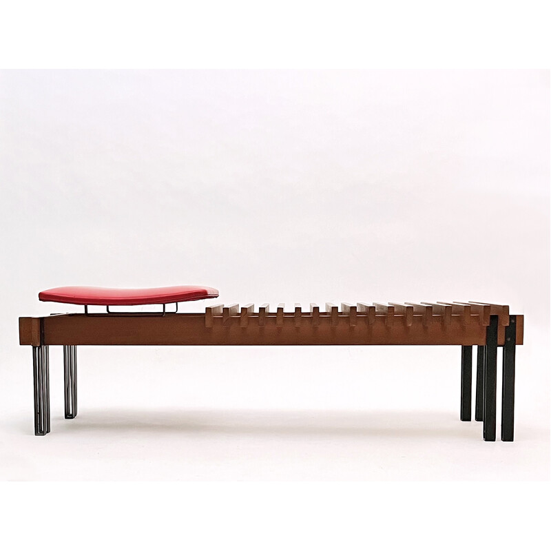 Vintage teak bench by Inge and Luciano Rubino for Apec