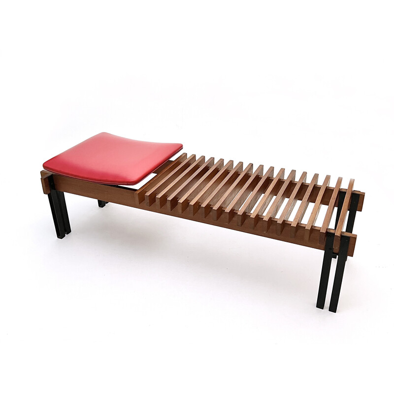 Vintage teak bench by Inge and Luciano Rubino for Apec