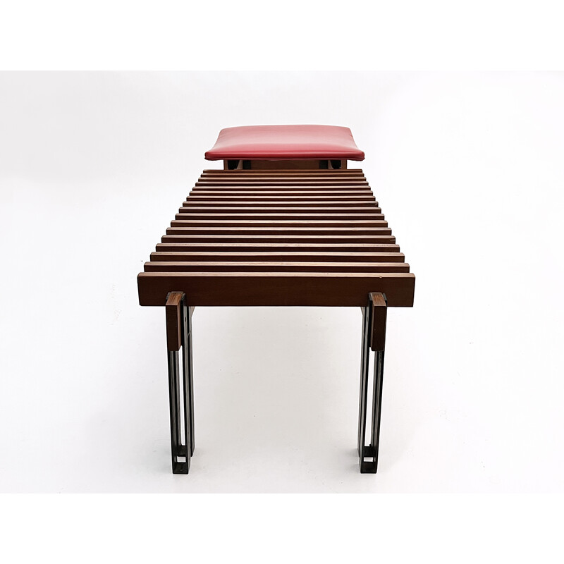 Vintage teak bench by Inge and Luciano Rubino for Apec