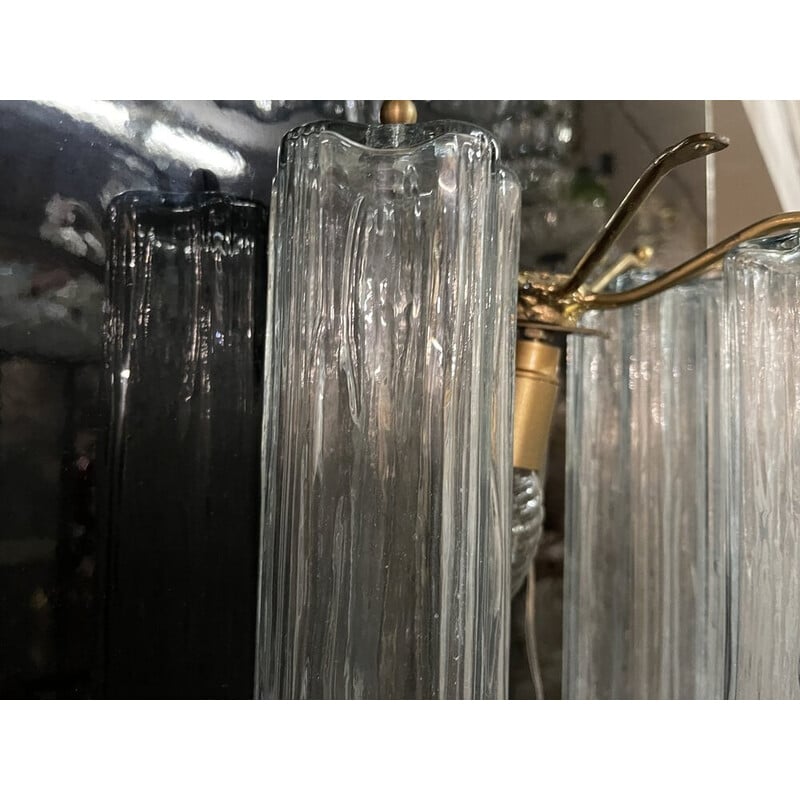 Pareja de apliques Tronchi vintage en tubo de cristal de Murano, años 80