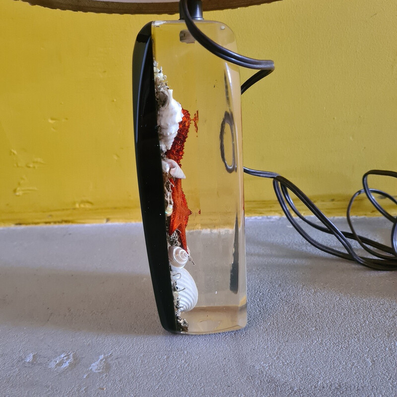 Lampada da tavolo francese vintage in resina epossidica, 1960-1970