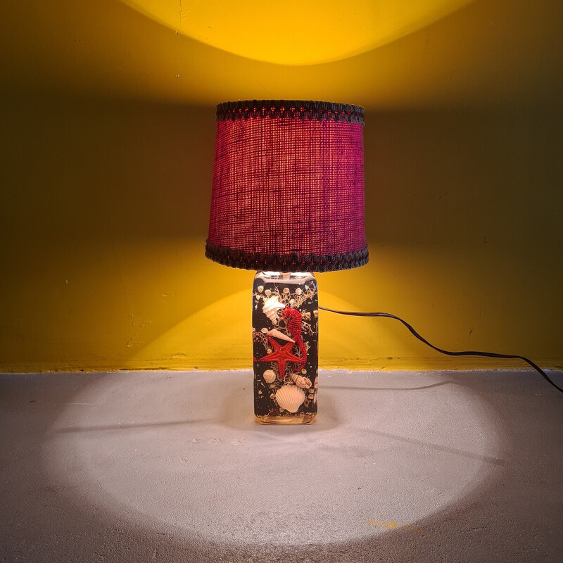 Lampada da tavolo francese vintage in resina epossidica, 1960-1970
