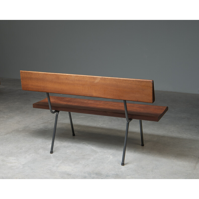 Vintage bench in solid teak, Netherlands 1950