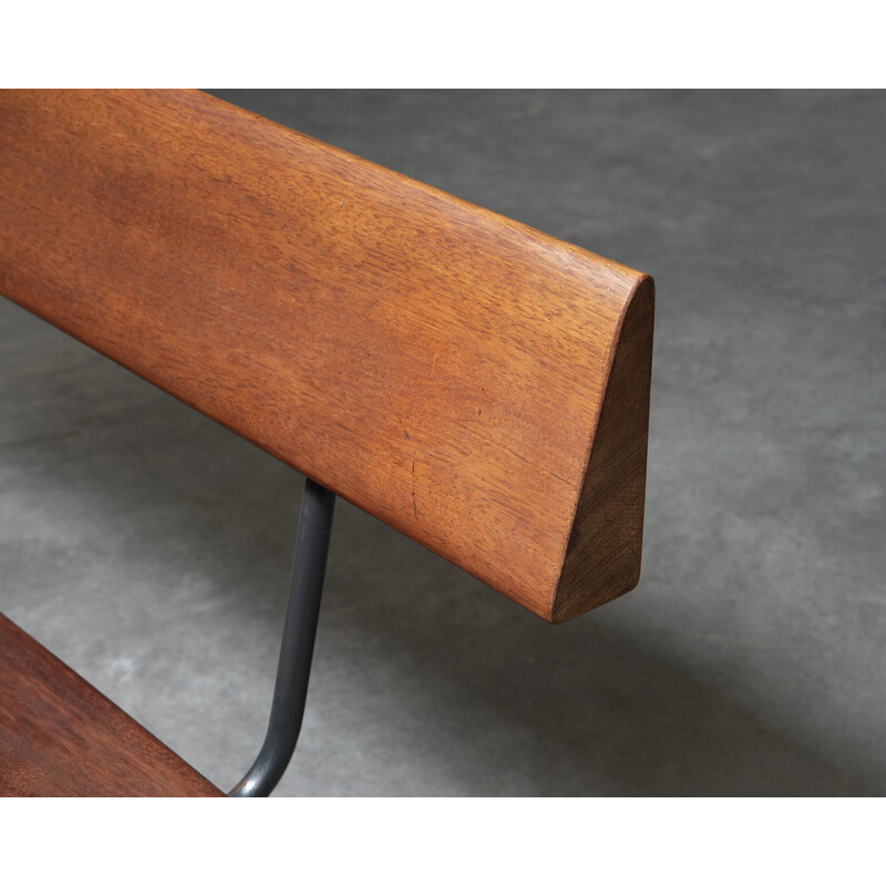 Vintage bench in solid teak, Netherlands 1950