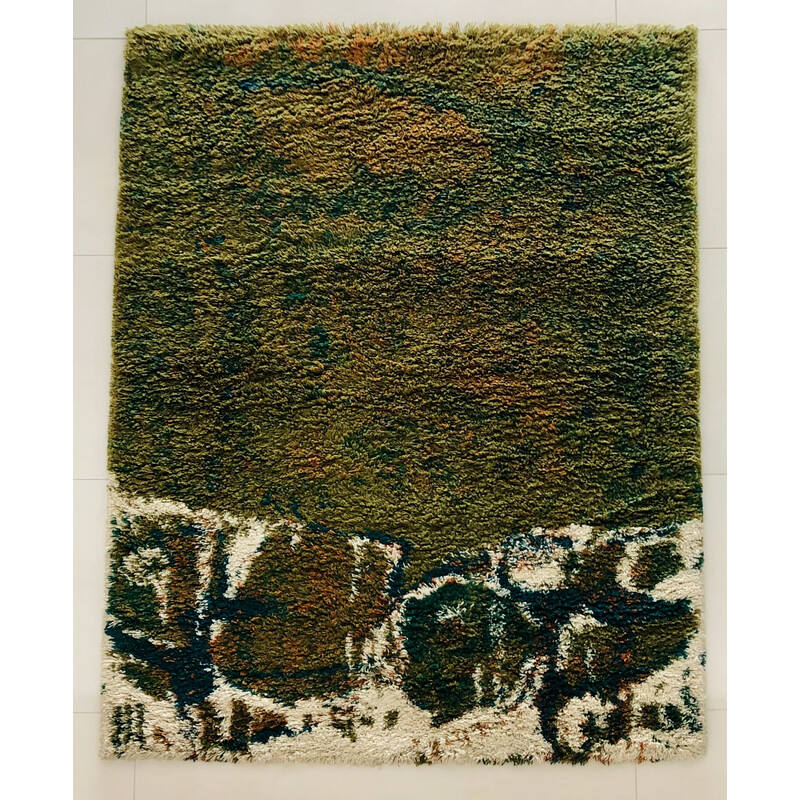Vintage wollen tapijt van Rita en Vincent Lerche voor Re-Ta Italia, Denemarken 1970