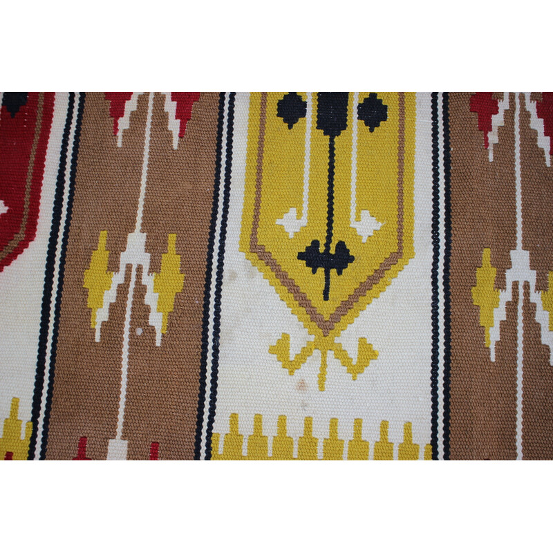 Vintage wool Kilim rug, Czechoslovakia 1960s