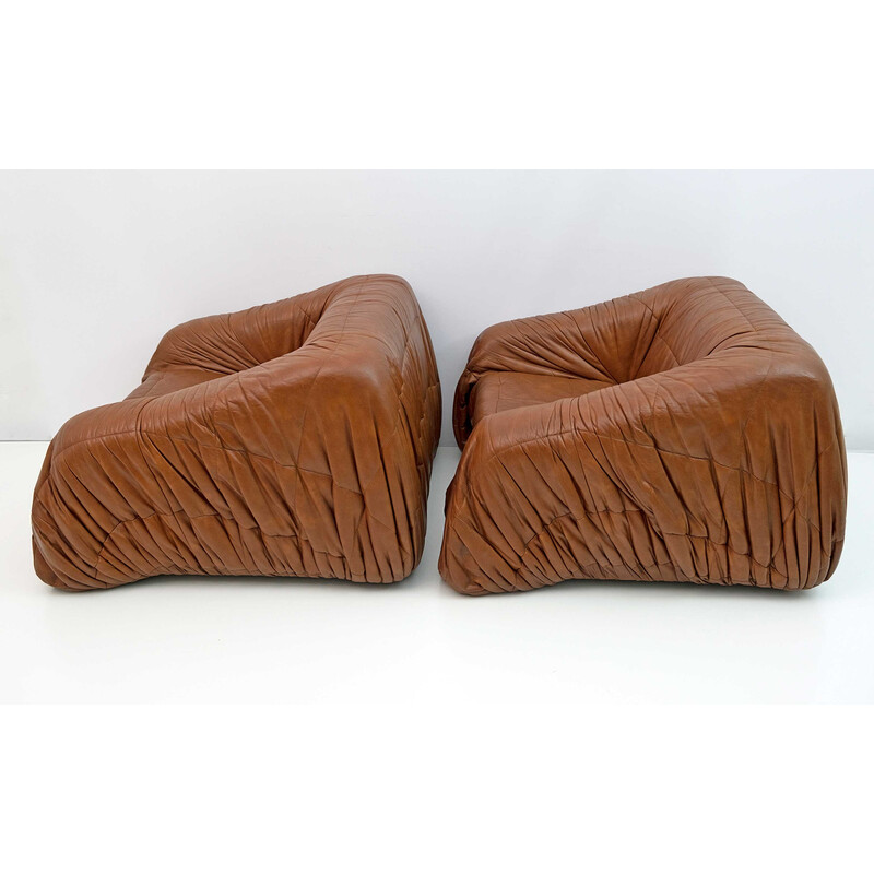 Paar italienische Sessel "Piumino" von De Pas D'urbino Lomazzi für Dall'Oca, 1970er Jahre