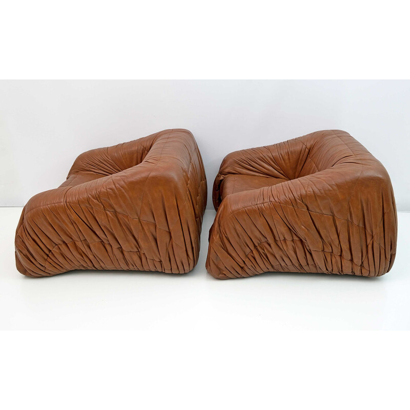 Pair of vintage Italian armchairs "Piumino" by De Pas D'urbino Lomazzi for Dall'Oca, 1970s