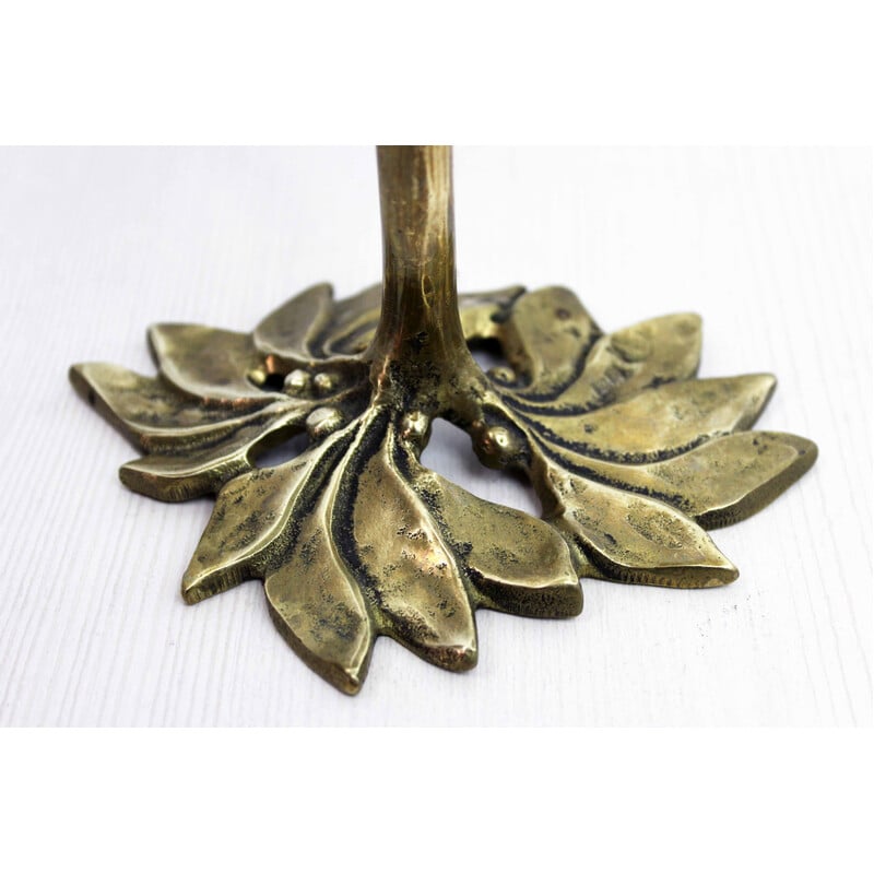 Vintage brass flower candlestick, 1960