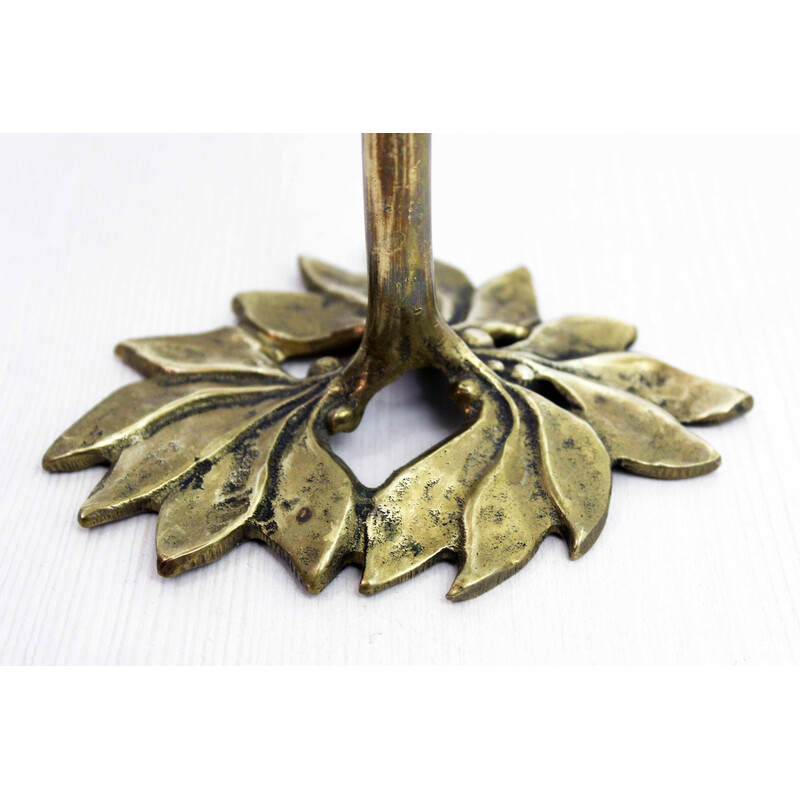 Vintage brass flower candlestick, 1960