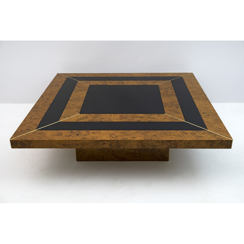 Italian vintage walnut and lacquer coffee table, 1970s