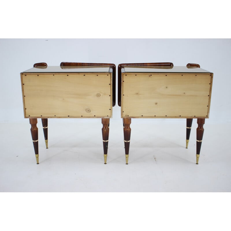 Pair of vintage sculptural wooden night stands, Italy 1960s