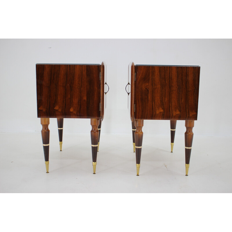 Pair of vintage sculptural wooden night stands, Italy 1960s