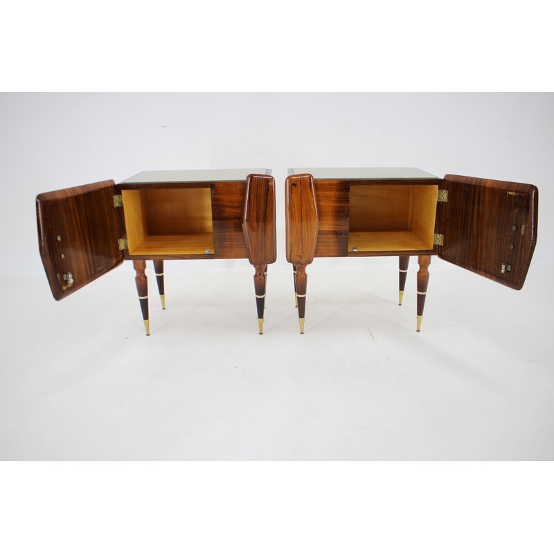 Pair of vintage sculptural wooden night stands, Italy 1960s