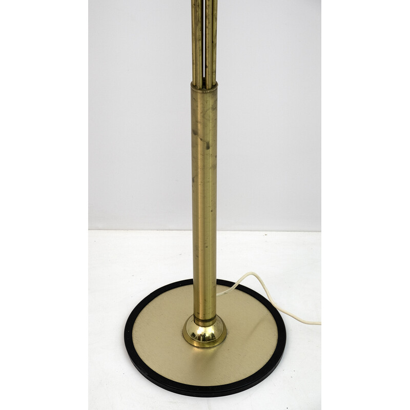 Mid-century Italian opaline glass and gilt brass Tulip floor lamp, 1960s